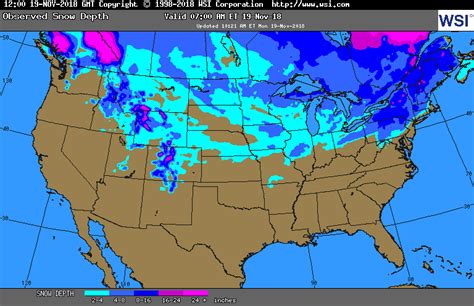 Current Snow Cover Map Usa