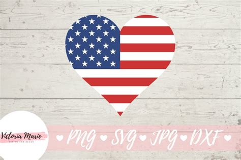 Flag Heart svg, US Flag Heart, American Flag svg