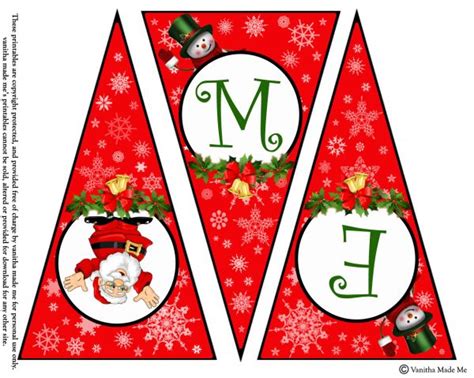 DIY Free Printable Christmas Banner