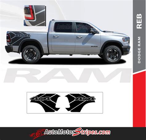 2019 2020 Dodge Ram Rebel Side Decals, Ram 1500 Body Stripes | Auto Motor Stripes Decals Vinyl ...