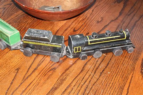 Large Vintage Wooden Toy Train Set 1940s