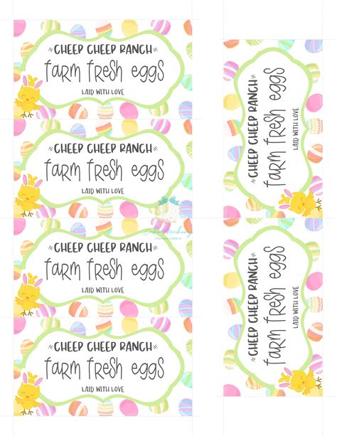 Printable Egg Carton Labels