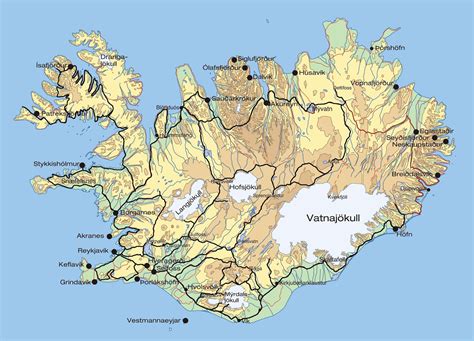 ICELAND - GEOGRAPHICAL MAPS OF ICELAND