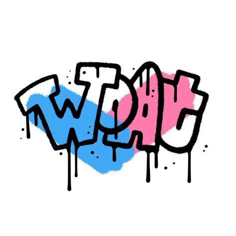 Woat - one word in urban Graffiti spray paint style on colorful abstract shapes. Worst of All ...