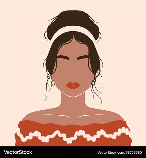 Abstract woman portrait female minimalist Vector Image