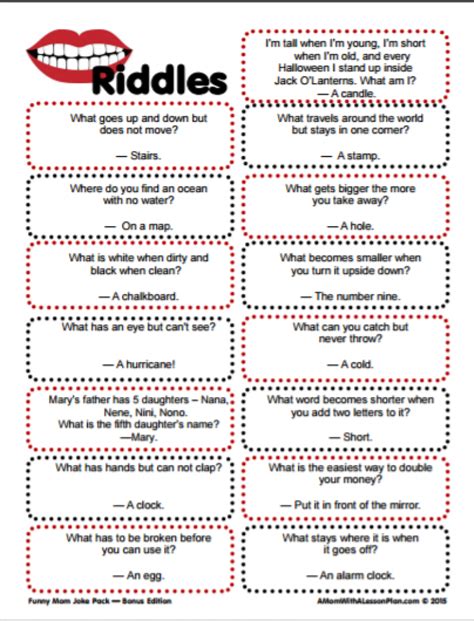 Riddles For Kids Printable