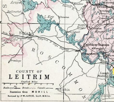 1899 Antique Map of County Leitrim Ireland by bananastrudel