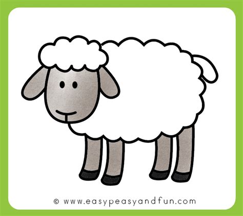 How to Draw a Sheep - Step by Step Sheep Drawing Tutorial - Easy Peasy ...