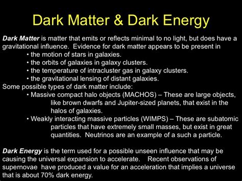 Dark Matter and Dark Energy