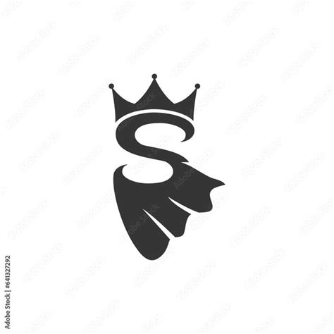 Letter S logo with crown and cloak vector design concept | Vector design, Concept design, Crown logo