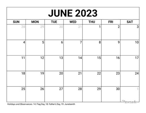 June 2023 Calendar Free Printable With Holidays | Free Nude Porn Photos