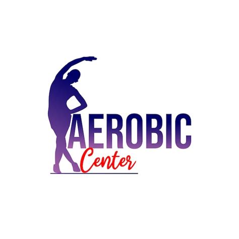 Premium Vector | Aerobics logo with silhouette female illustration doing gymnastic movements ...