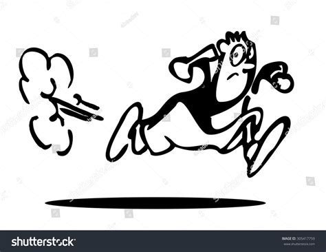 Funny Running Cartoon Character Stock Vector (Royalty Free) 305417759 ...