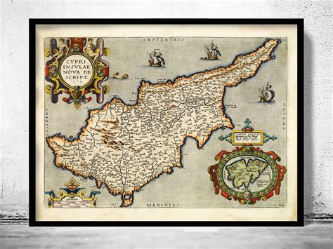 Old Map of Cyprus 1573 - VINTAGE MAPS AND PRINTS