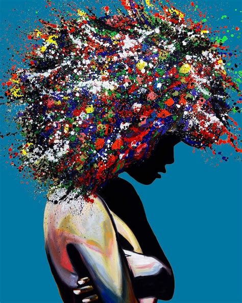 Pop Art Afro Woman Black Art Bohemian Wall Decor Modern - Etsy