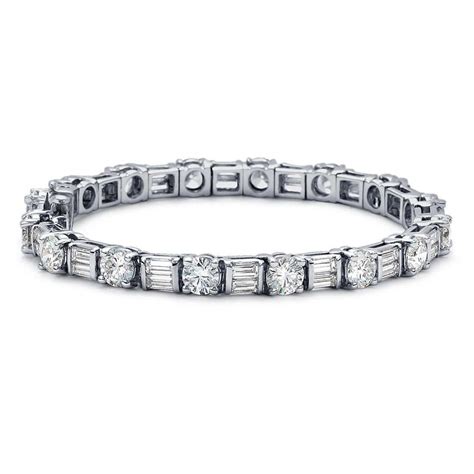 8.00 ct Ladies Baguette and Round Cut Diamond Tennis Bracelet In Channel and Prong Setting