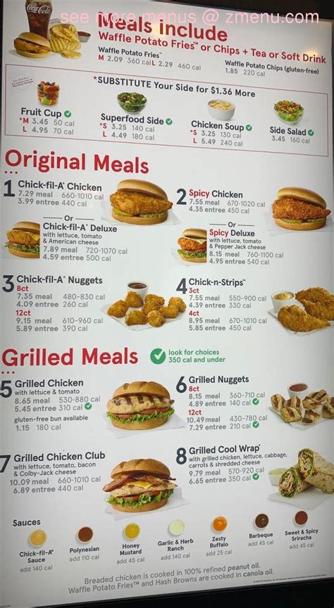 Online Menu of Chick-fil-A Restaurant, Simi Valley, California, 93065 ...