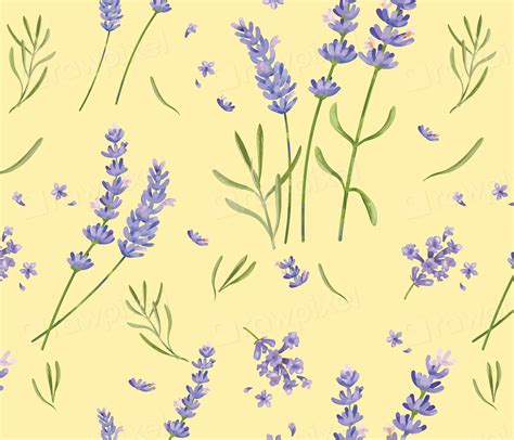 Hand drawn lavender flower pattern | Free Photo - rawpixel