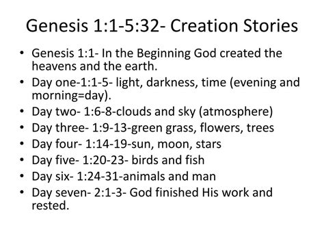 PPT - Genesis 1:1-5:32- Creation Stories PowerPoint Presentation, free download - ID:4741889