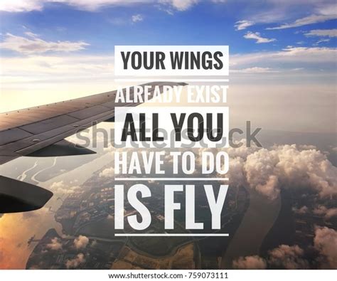 Inspirational Quote View Airplane Window Sunset Stock Photo (Edit Now) 759073111