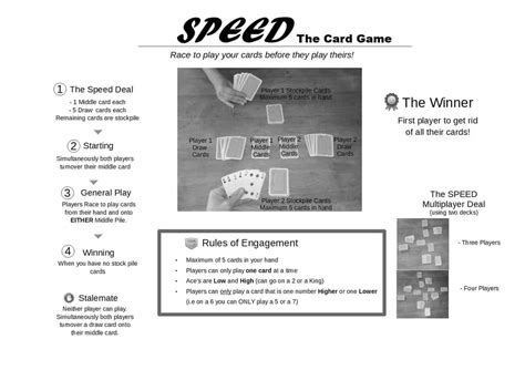 Speed the Card Game; How to Play with printable - What Game Works...