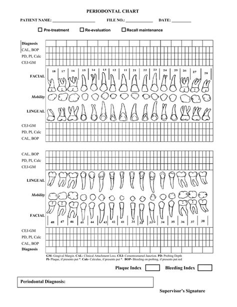 Blank Perio Chart Form