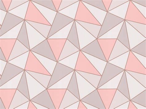 Rose Gold, Geometric Pattern, Smooth Finish Wallpaper – Wallpaper John’s