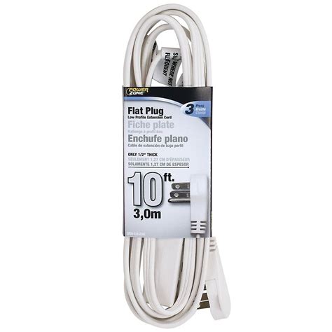 EXTENSION CORD FLAT PLUG 10' WHITE