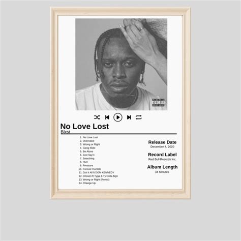 Blxst No Love Lost Album Cover Artwork Digital Download - Etsy