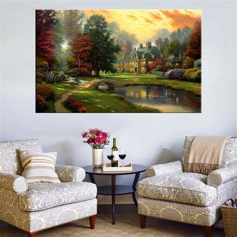 Artworks Peaceful Countryside Landscape Pastoral Prints Canvas Wall Art ...