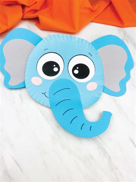 Elephant Paper Plate Craft For Kids [Free Template]