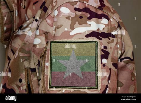 Myanmar flag on a military uniform hi-res stock photography and images - Alamy