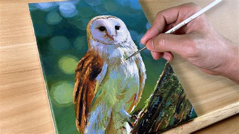 Barn Owl Wildlife / Acrylic painting / Correa Art - YouTube