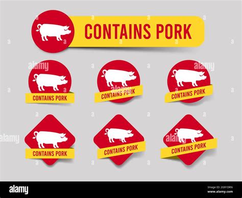 Label for halal food contain pork information Stock Vector Image & Art - Alamy