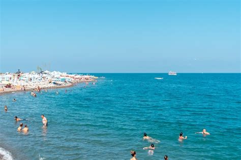 Premium Photo | Batumi georgia 30 august 2022 people relax on the beach in batumi