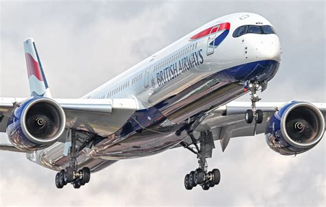 Wallpaper The plane, Liner, Landing, Airbus, British Airways, Airbus A350-900, Chassis, A ...