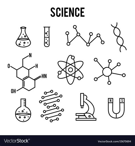 Science icons on white background research Vector Image