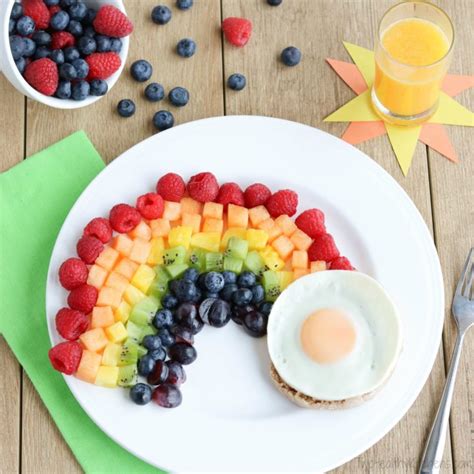 Fruit Rainbow with a Pot of Gold (Fun Breakfast Idea for Kids!) - Two Healthy Kitchens