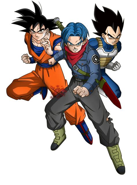 Goku, Trunks y Vegeta - RENDER - Dragon ball Super by FradayEsmarkers on DeviantArt