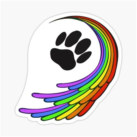 "Dog Paw and Rainbow Sticker" Sticker by ksreiner | Redbubble