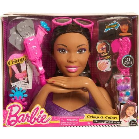 Barbie Crimp and Color Styling Head, African American - Walmart.com