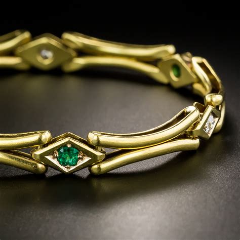 Vintage Emerald and Diamond Bracelet - Antique & Vintage Bracelets ...