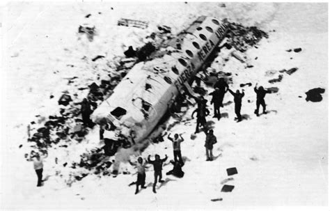 Survivers of the 1972 Uruguayan Flight 571 crash waving to the rescue ...