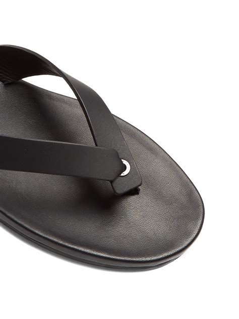 Lanvin Leather Flip-flops in Black for Men - Lyst