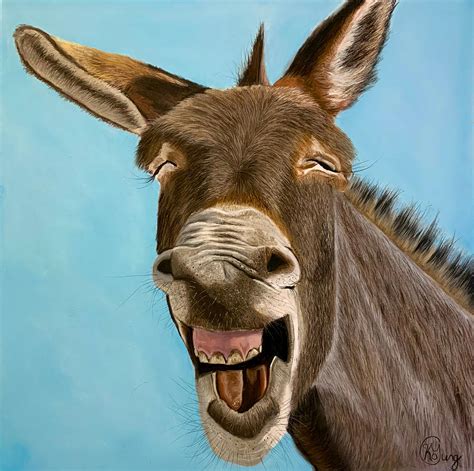 Happy Donkey Poster retro cool Painting by Gray Stewart - Pixels