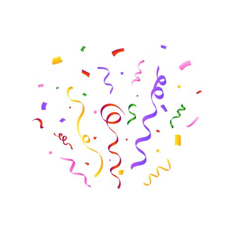 Confetti blast PNG for the birthday background. Colorful party ribbon and confetti falling ...