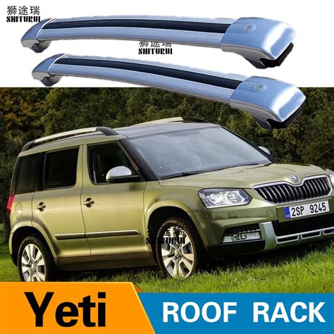 2Pcs Roof bars For SKODA Yeti 2009+ SUV 5 Aluminum Alloy Side Bars Cross Rails Roof Rack Luggage ...