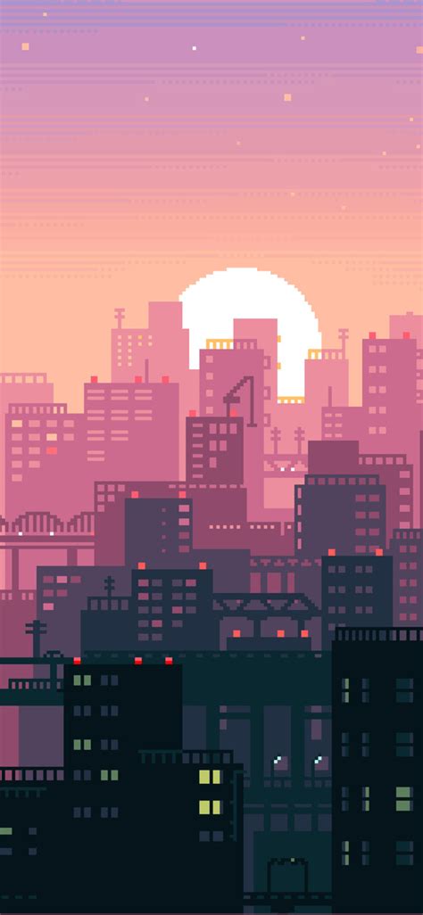 1125x2436 8 Bit Pixel Art City Iphone XS,Iphone 10,Iphone X HD 4k Wallpapers, Images ...