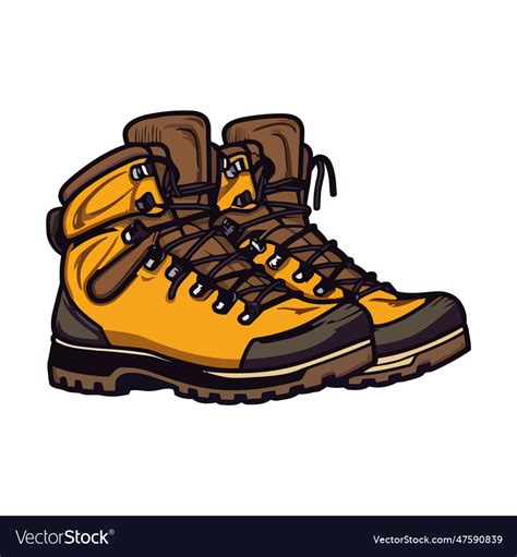 Pair of leather hiking boots Royalty Free Vector Image