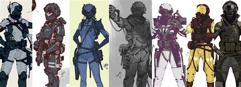 Sci-Fi Military Sketch characters by Gregory Vlasenko - Piscean Works - The Whole Works